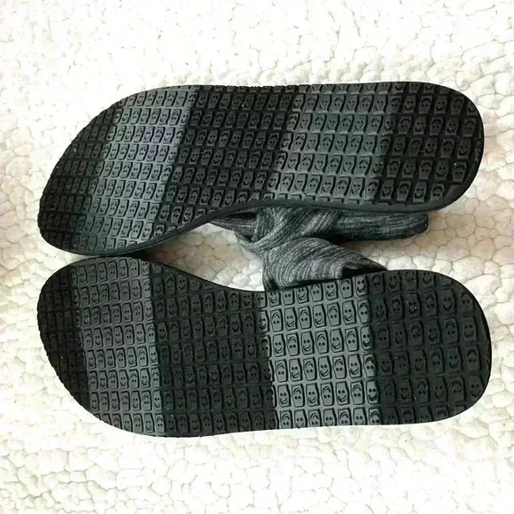 Sanuk Yoga Sling 2 Black Slip On Cushiony Ohm Zen Thong Sandal Size 8 - Picture 13 of 13